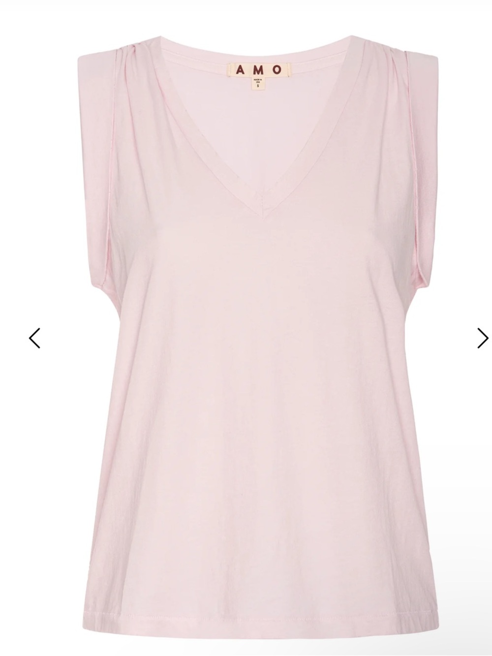 AMO Dona Tee Pale Pink V-Neck Sleeveless Tank Top